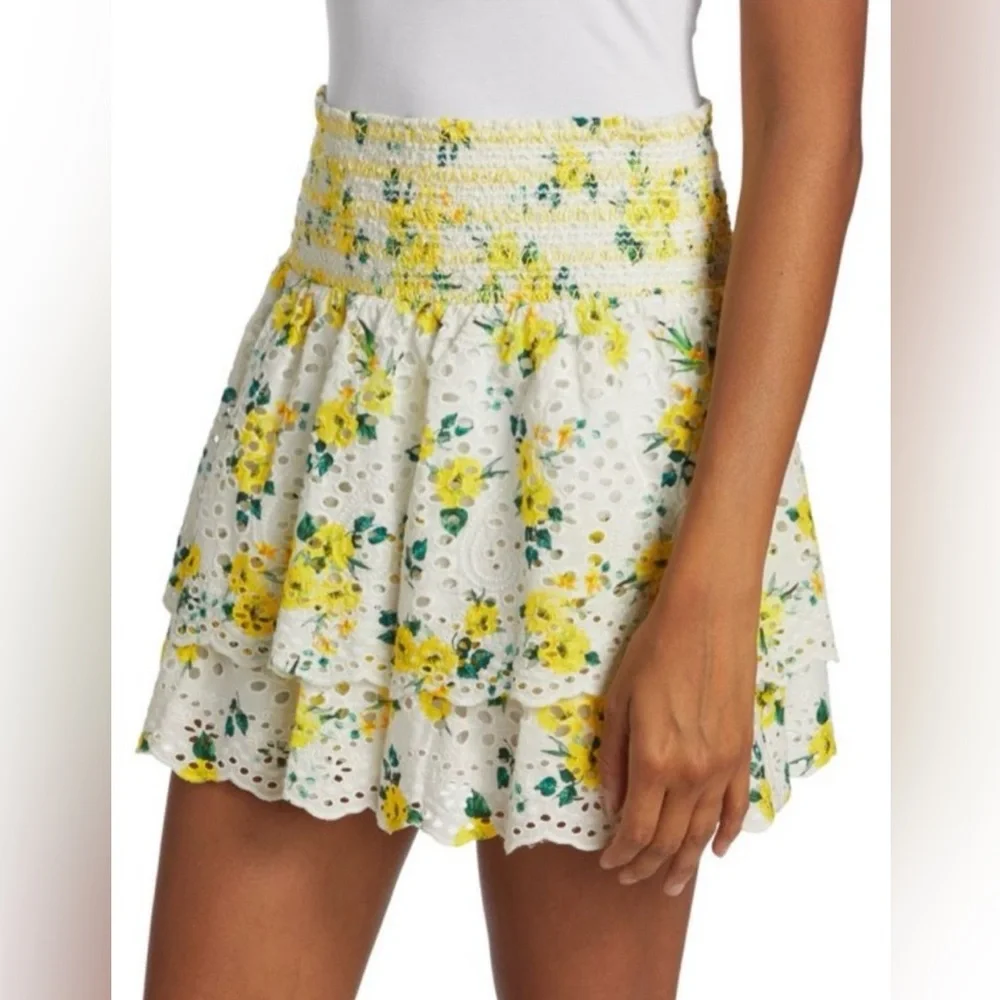 Alice + Olivia Tabitha Eyelet Set - Floral Crop Top (Large) & Skirt Set (10) - Picture 12 of 16